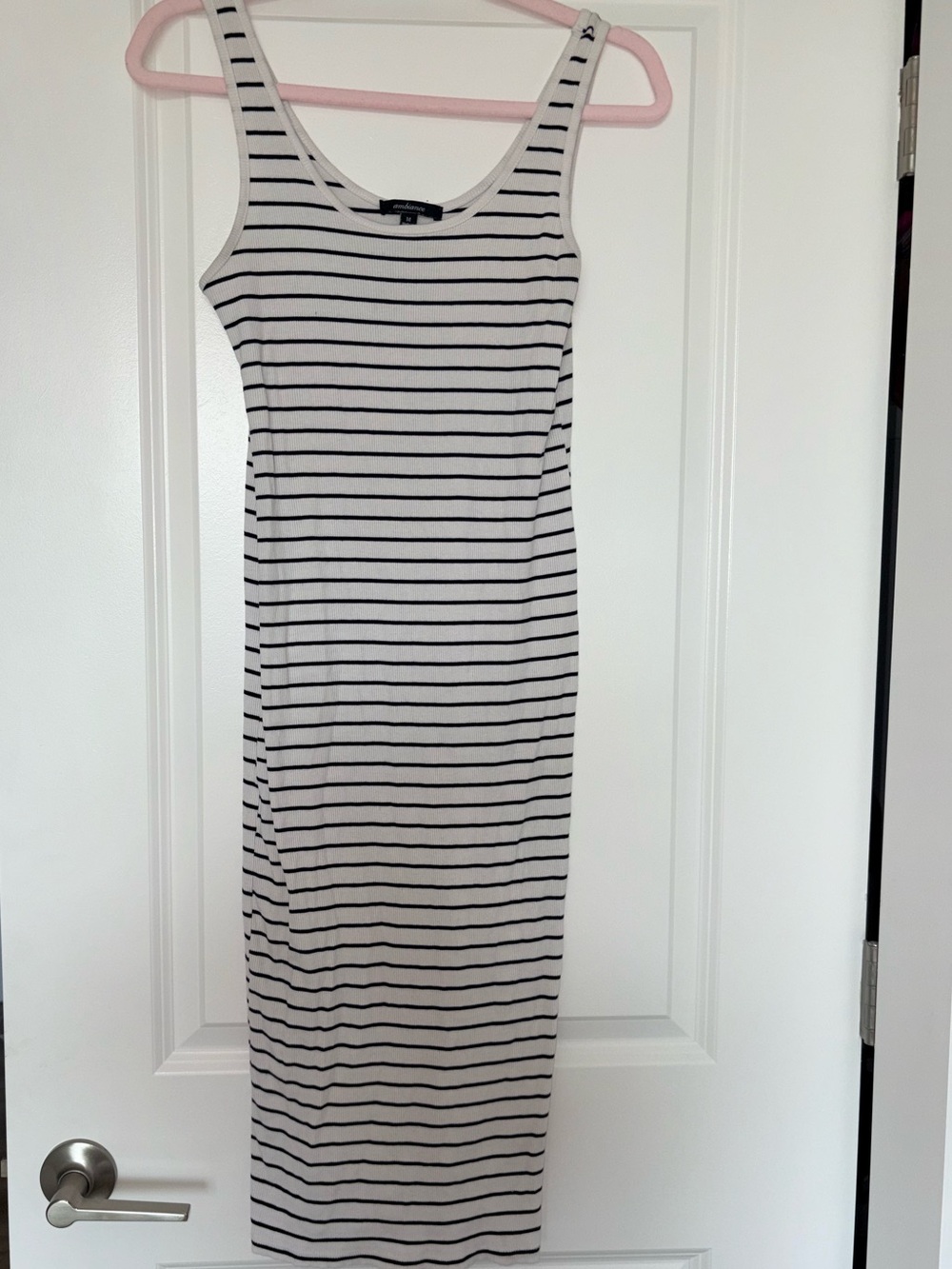 Ambiance Black and White Striped Tank Maxi Dress